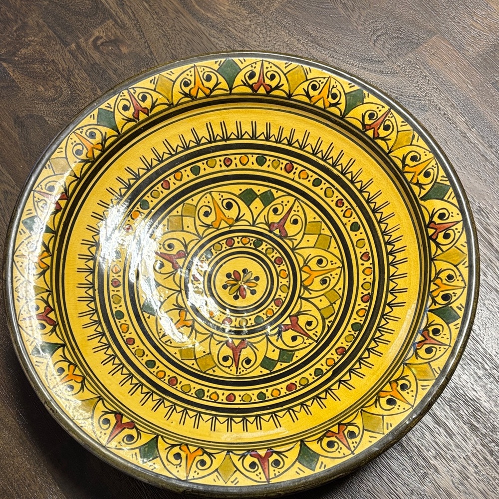 Moroccan Large Decorative Ceramic Bowl with Intricate Patterns